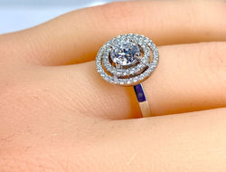 Bague en or blanc 18 carats, diamant couleur E - Castafiore