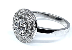 Bague en or blanc 18 carats, diamant couleur E - Castafiore