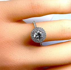 Bague en or blanc 18 carats , diamant couleur G - Castafiore