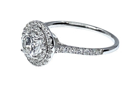 Bague en or blanc 18 carats , diamant couleur G - Castafiore