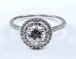 Bague en or blanc 18 carats , diamant couleur G - Castafiore