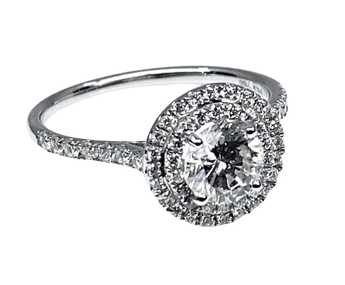 Bague en or blanc 18 carats , diamant couleur G - Castafiore