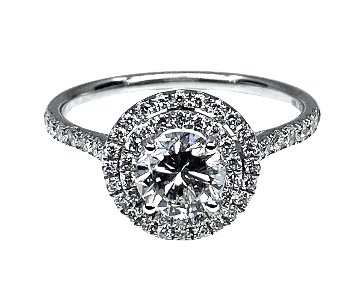 Bague en or blanc 18 carats , diamant couleur G - Castafiore