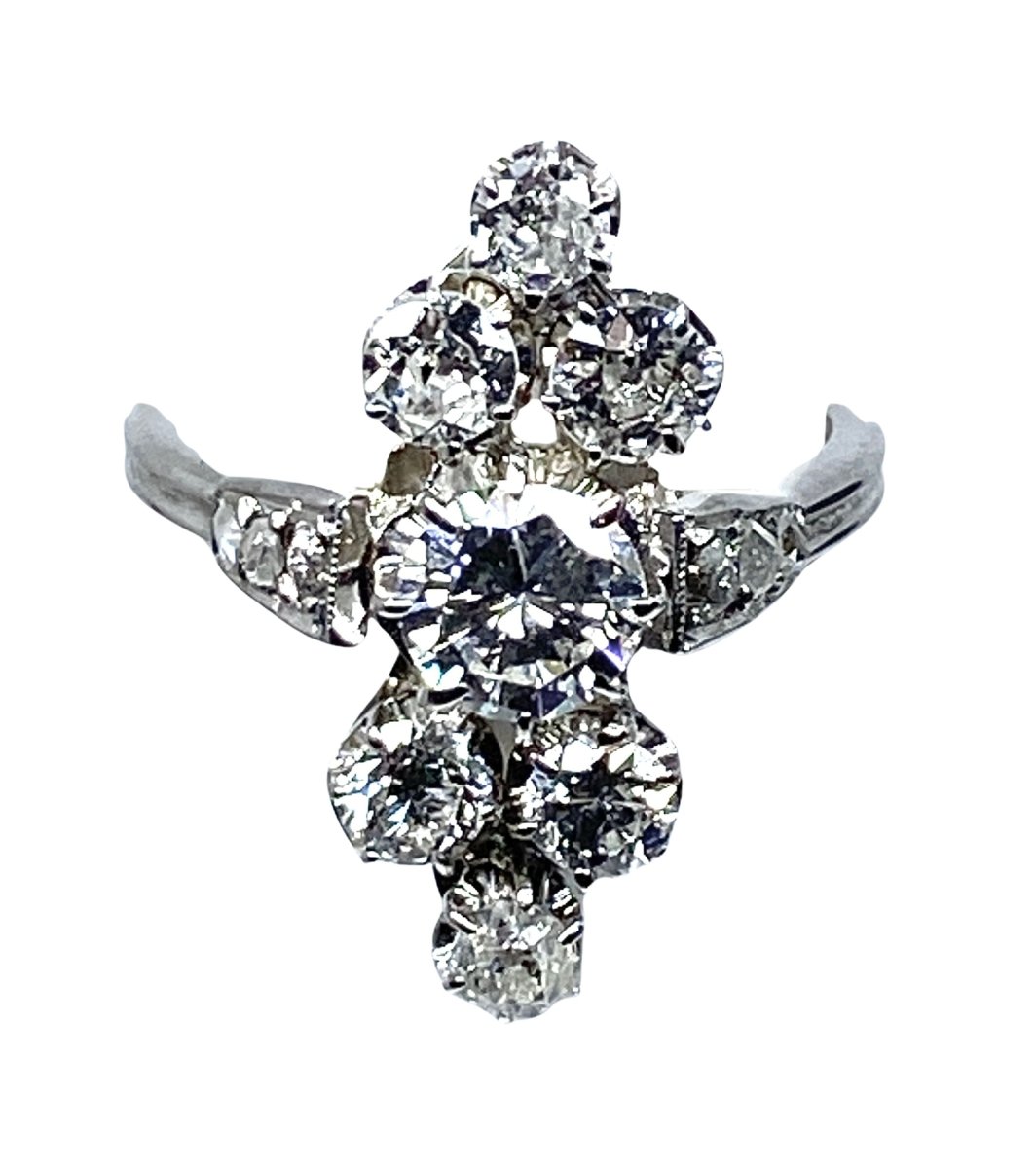 Bague en or blanc 18 carats en diamants - Castafiore