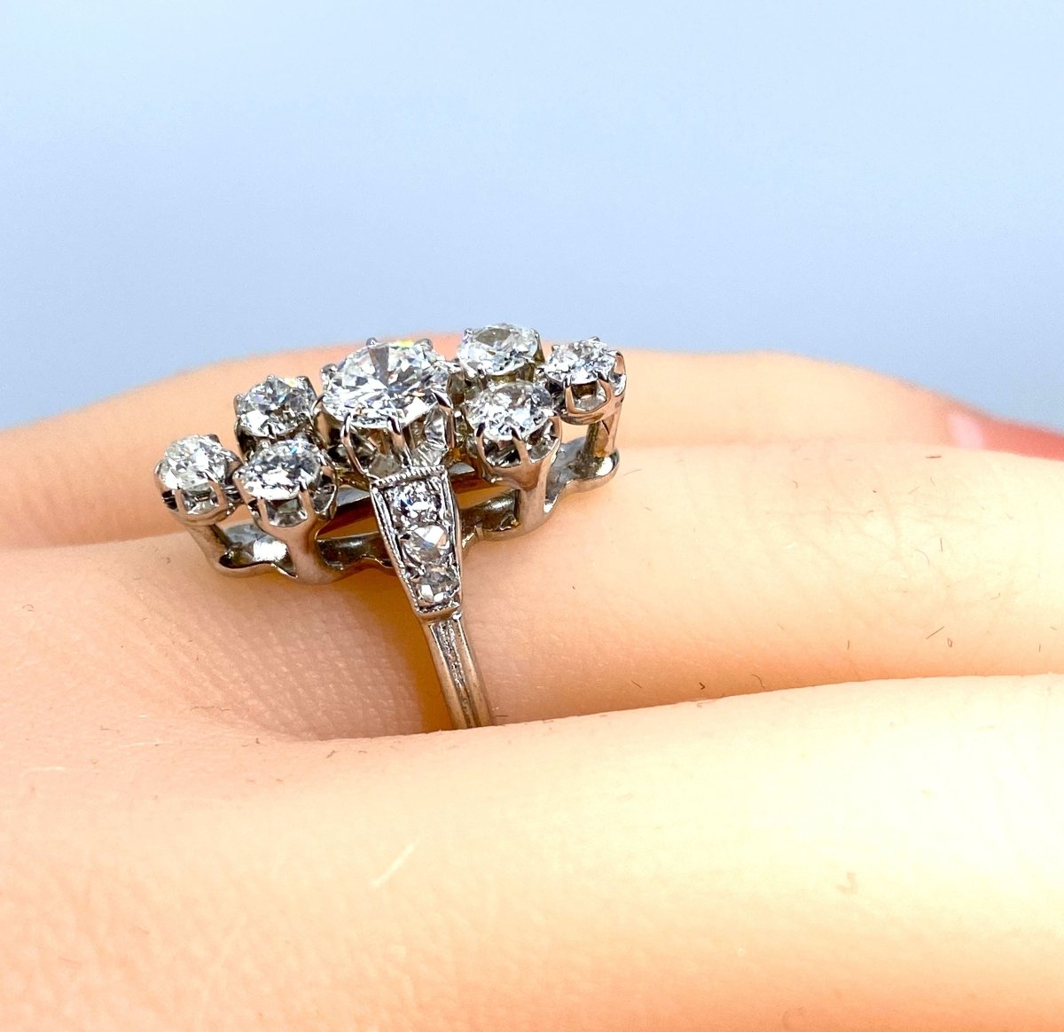 Bague en or blanc 18 carats en diamants - Castafiore