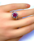 Bague en or blanc 18 carats en rubis et diamants - Castafiore