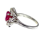 Bague en or blanc 18 carats en rubis et diamants - Castafiore