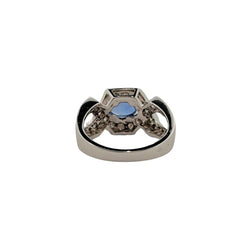 Bague en or blanc 18 carats en saphir et diamants - Castafiore