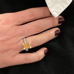 Bague en or blanc et citrine - Castafiore