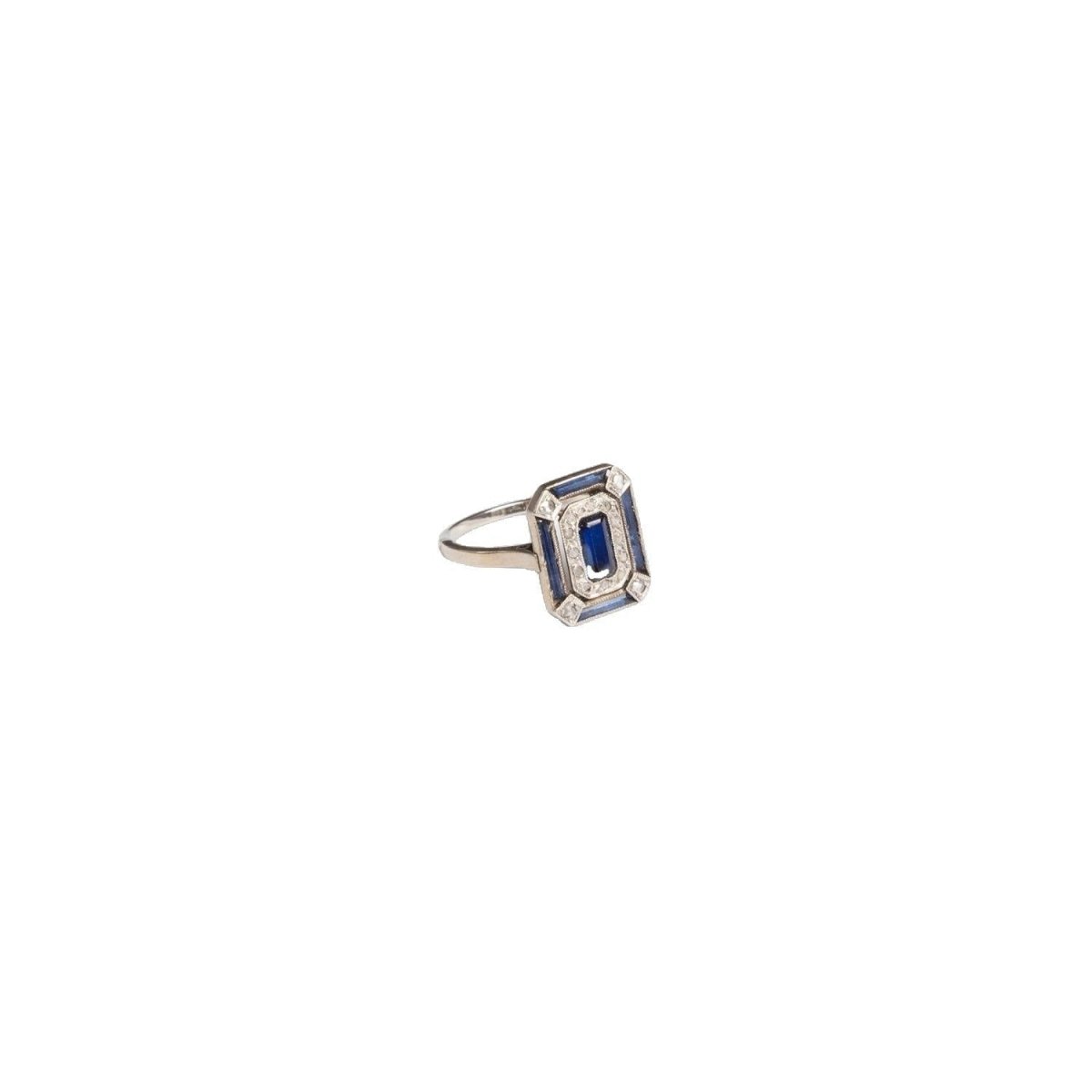 Bague en or blanc et saphir - Castafiore
