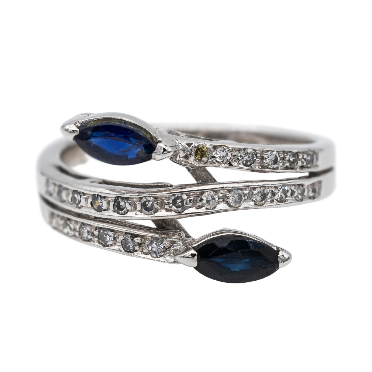 Bague en or blanc et saphir - Castafiore