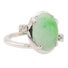 Bague en or blanc, jade et diamants - Castafiore