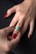 Bague en or blanc, jade et diamants - Castafiore