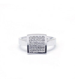 Bague en or blanc pavée diamants - Castafiore