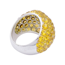 Bague en or blanc, pierres et diamant brun - Castafiore