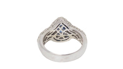 Bague en or blanc, saphir de Ceylan et diamants - Castafiore