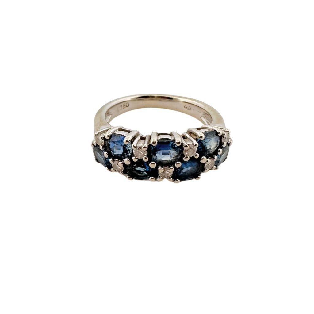Bague en or blanc, saphirs et diamants - Castafiore