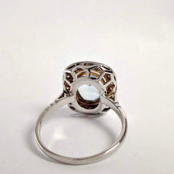 Bague en or blanc topaze et diamants - Castafiore