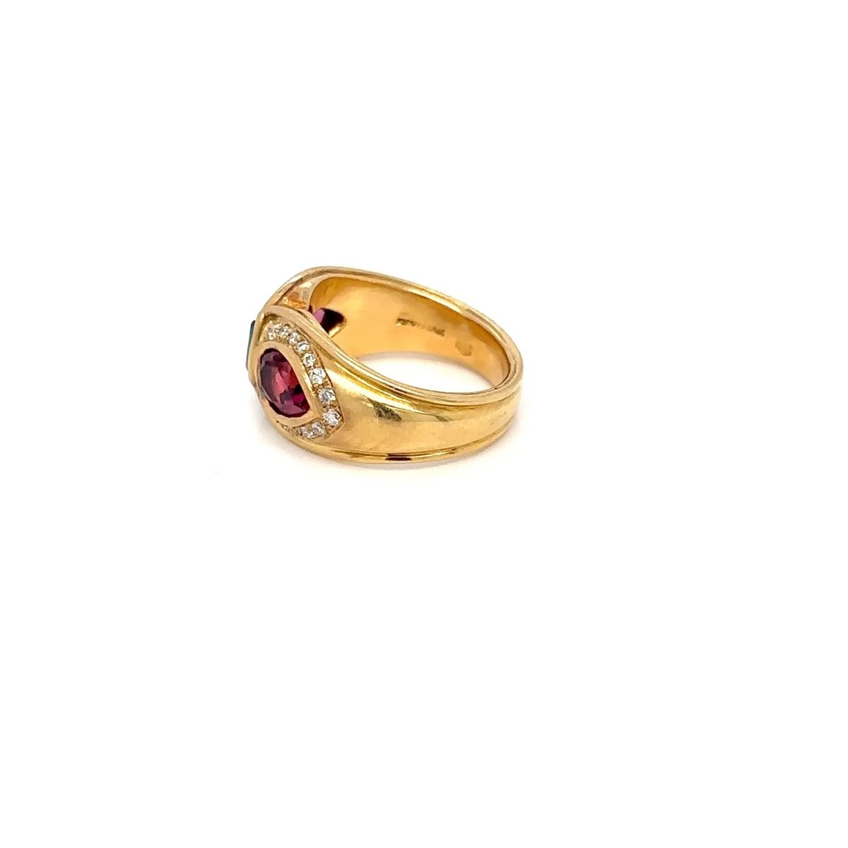Bague en or Bulgari Emeraude Tourmaline Diamant - Castafiore