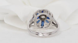 Bague en or gris, saphirs baguettes et diamants - Castafiore