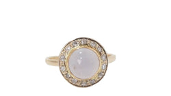 Bague en or jaune Calcédoine et diamants - Castafiore