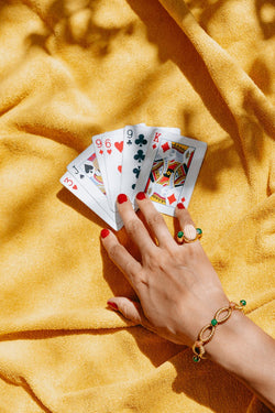 Bague en or jaune, corail et jade - Castafiore