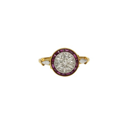 Bague en Or jaune, Diamants et Rubis - Castafiore