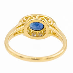 Bague en or jaune, diamants et saphir - Castafiore