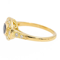 Bague en or jaune, diamants et saphir - Castafiore