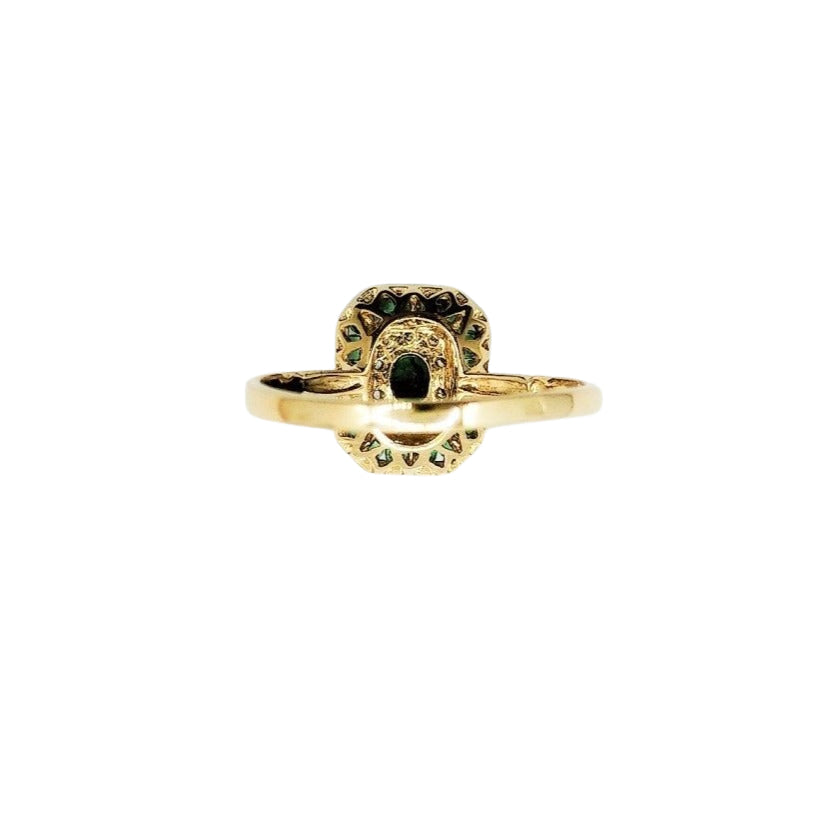 Bague en or jaune, émeraudes et diamants - Castafiore