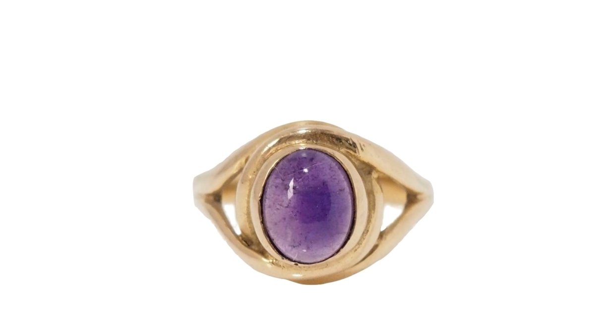 Bague en or jaune et améthyste - Castafiore