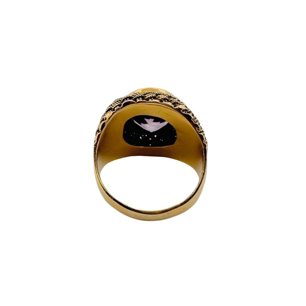Bague en or jaune et améthyste - Castafiore