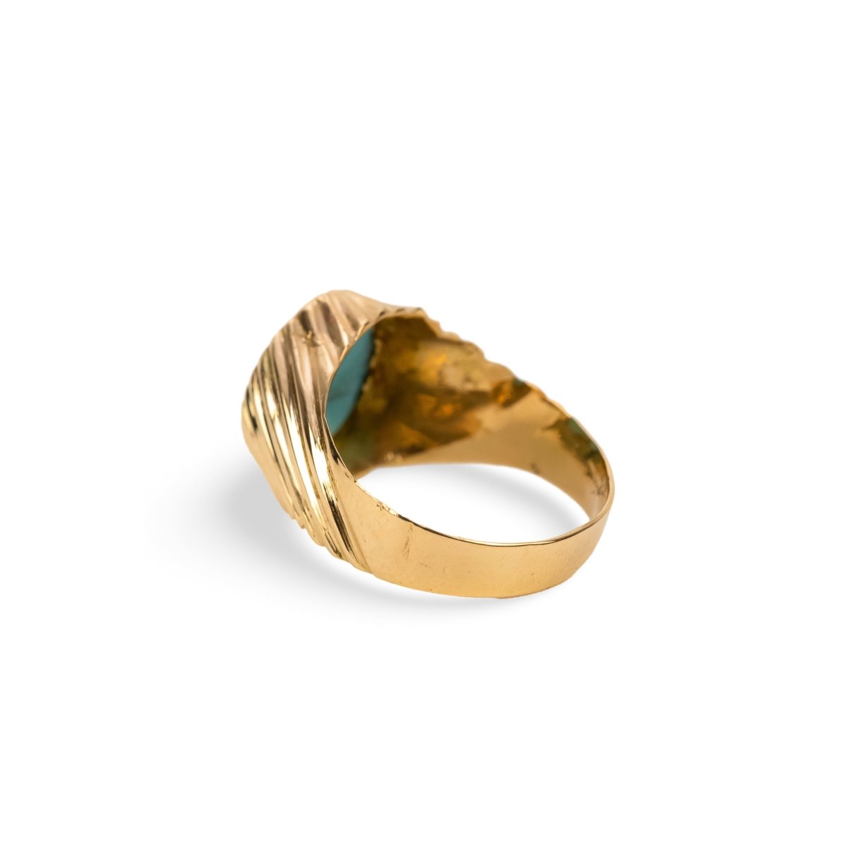 Bague en or jaune et cabochon de turquoise - Castafiore