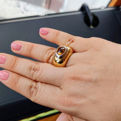 BAGUE EN OR JAUNE ET CITRINE - Castafiore