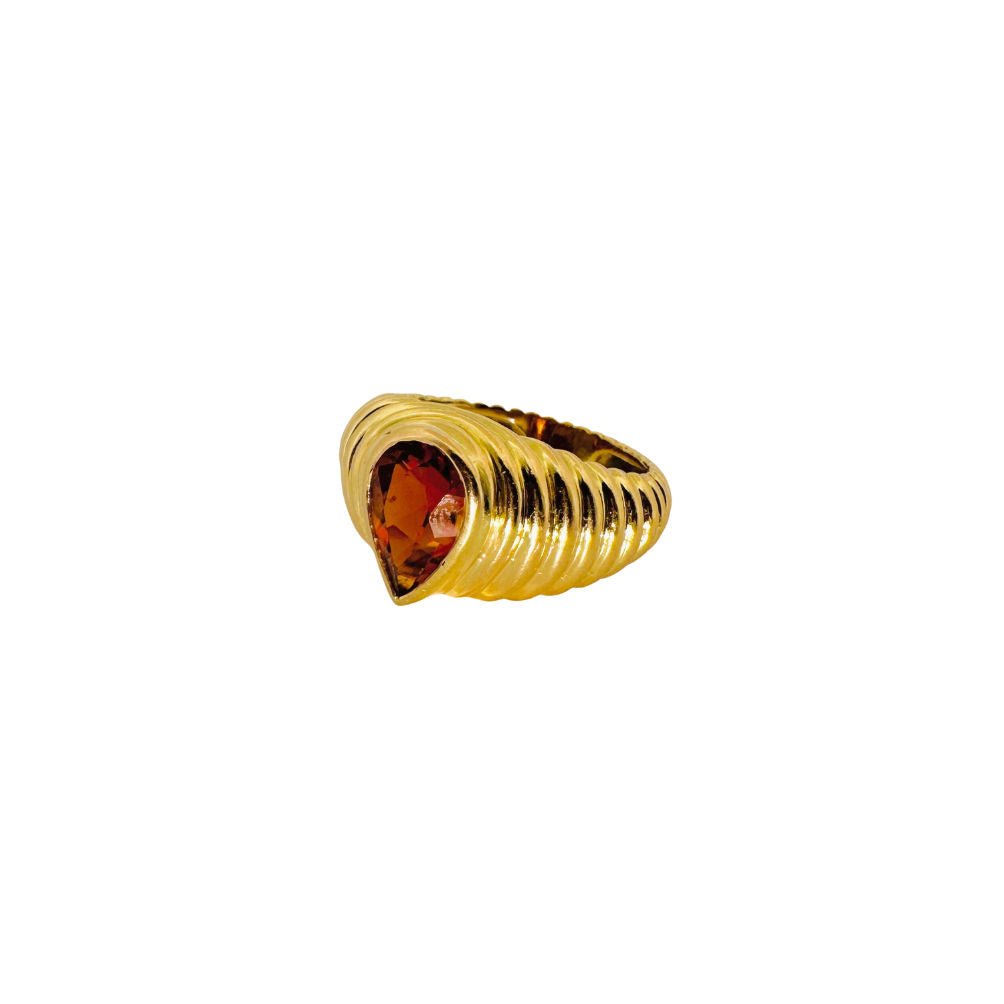 Bague en or jaune et citrine - Castafiore