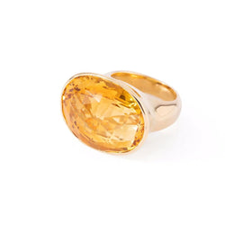 Bague en or jaune et citrine - Castafiore