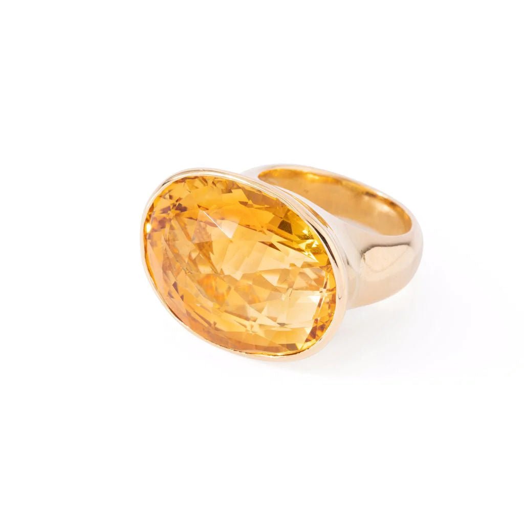 Bague en or jaune et citrine - Castafiore