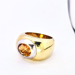 BAGUE EN OR JAUNE ET CITRINE - Castafiore