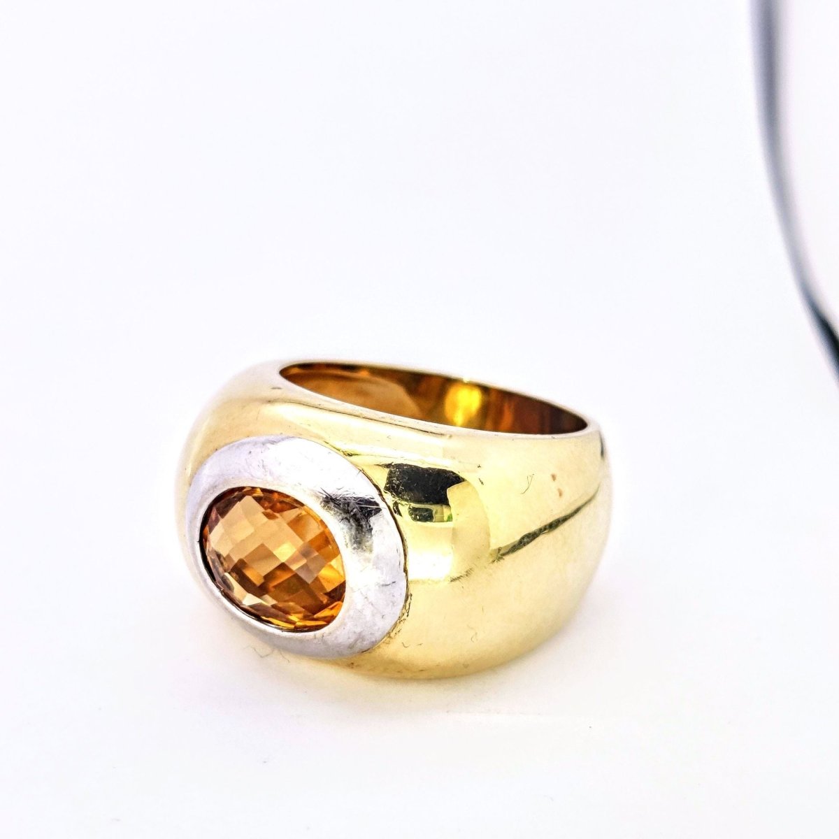 BAGUE EN OR JAUNE ET CITRINE - Castafiore