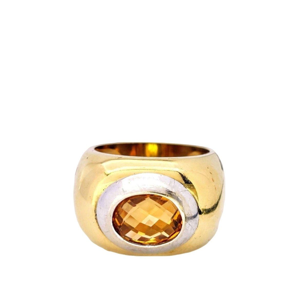 BAGUE EN OR JAUNE ET CITRINE - Castafiore