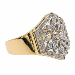 Bague en or jaune et diamants - Castafiore