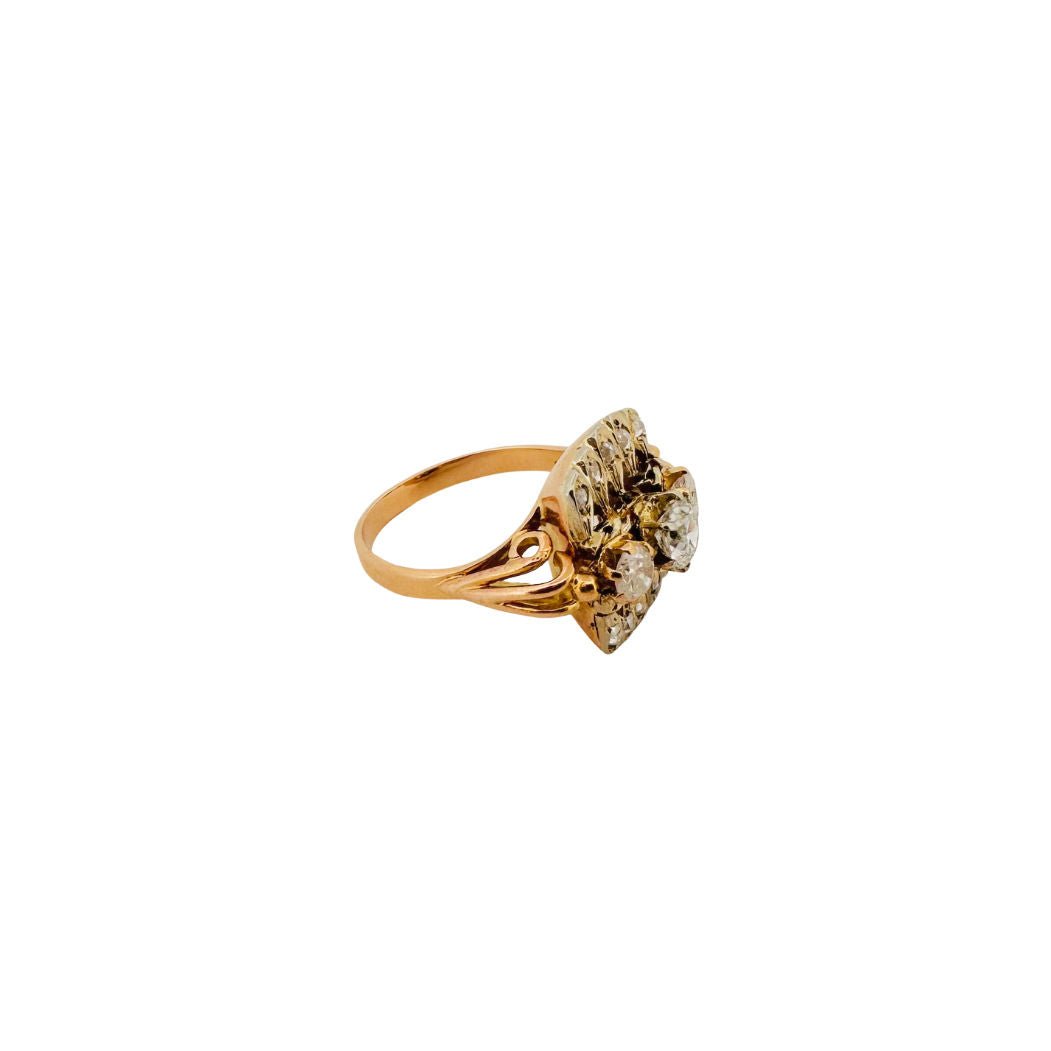 Bague en or jaune et diamants - Castafiore