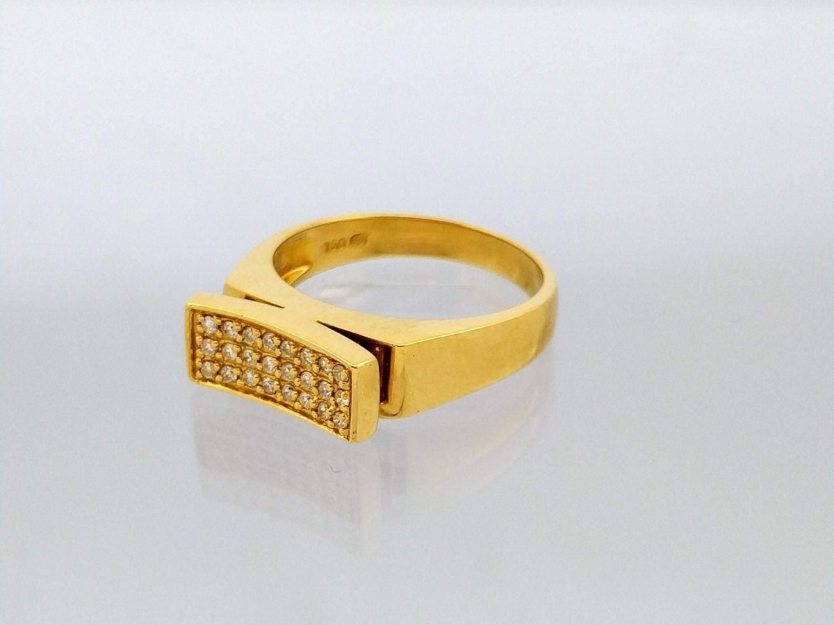 Bague en or jaune et diamants - Castafiore