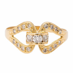 Bague en or jaune et diamants - Castafiore
