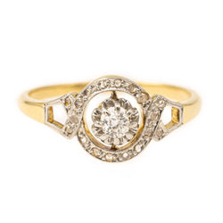 Bague en or jaune et diamants - Castafiore