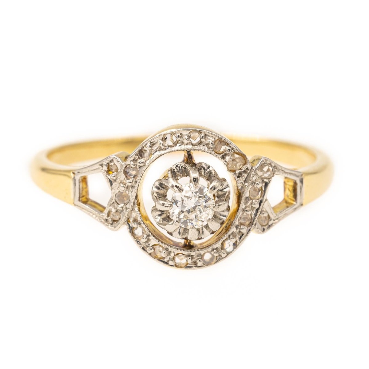 Bague en or jaune et diamants - Castafiore