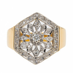 Bague en or jaune et diamants - Castafiore