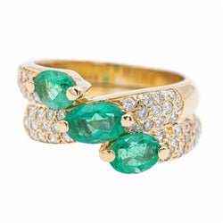 Bague en or jaune et émeraude - Castafiore