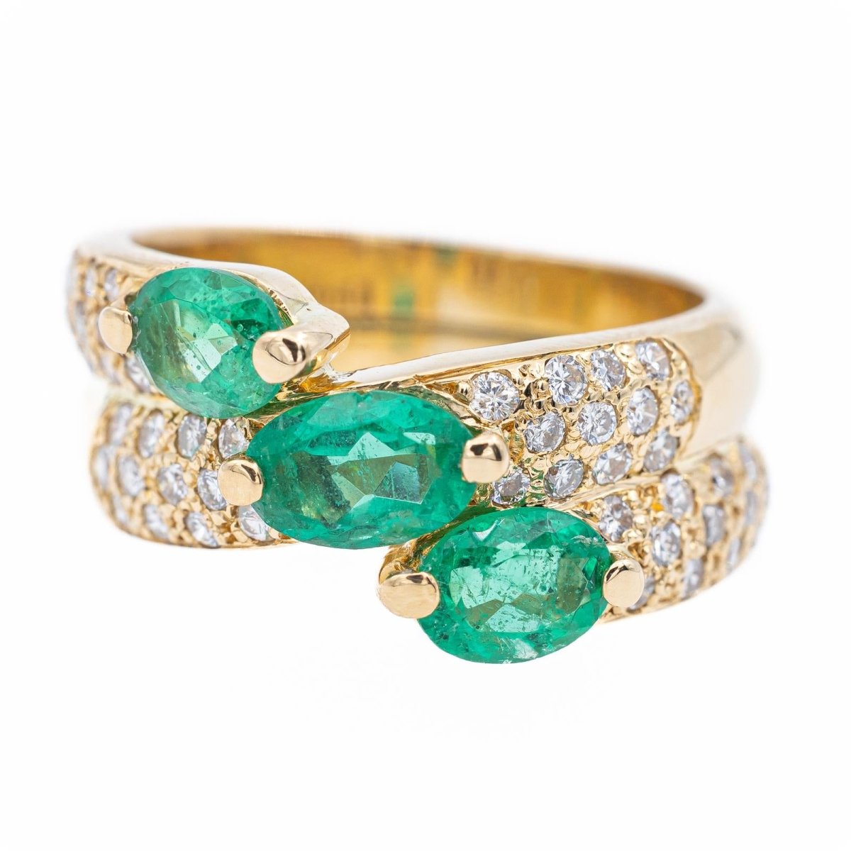 Bague en or jaune et émeraude - Castafiore