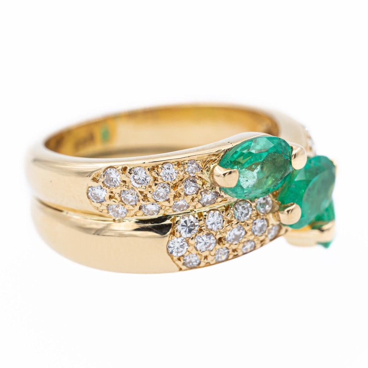 Bague en or jaune et émeraude - Castafiore